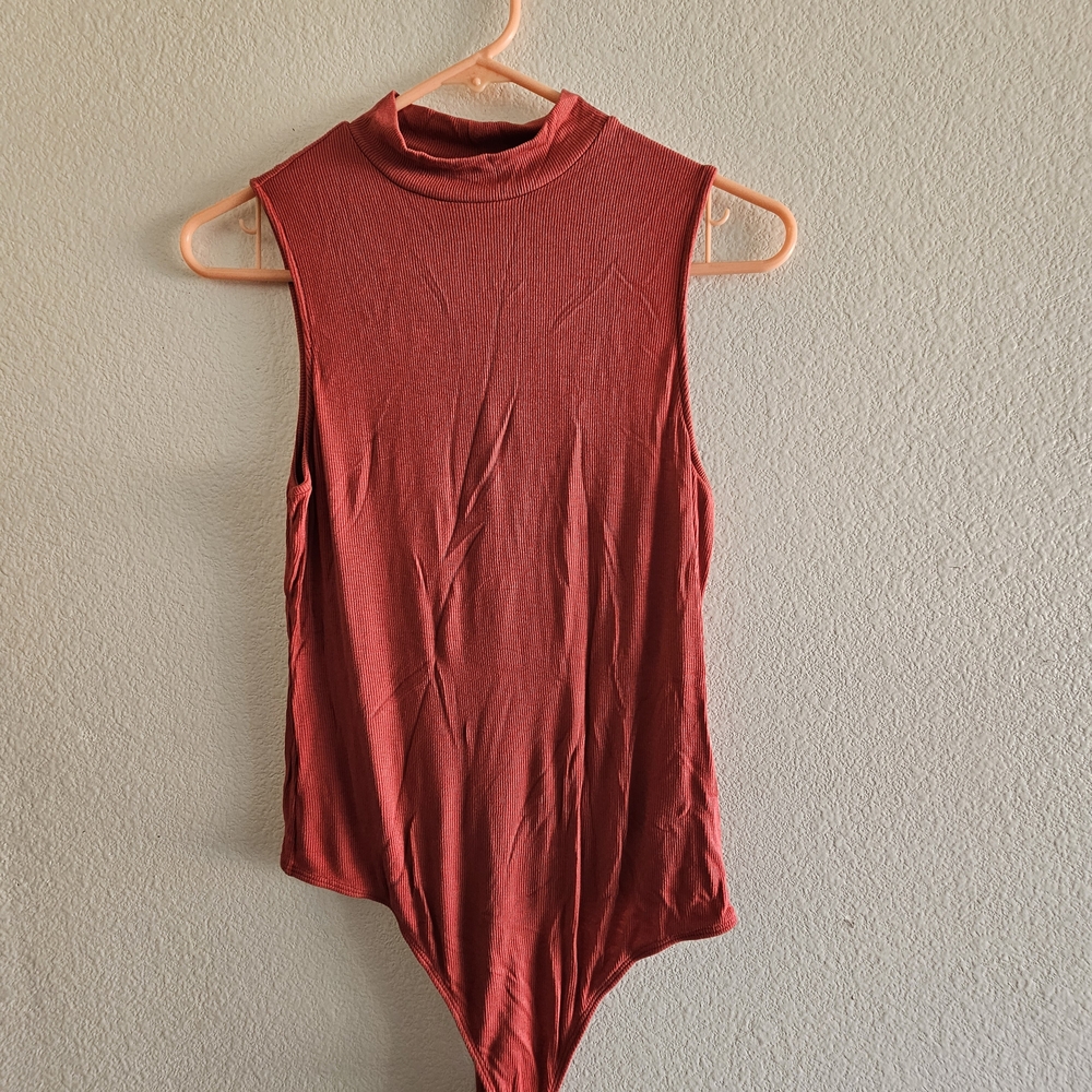 Express Red Sleeveless Bodysuit